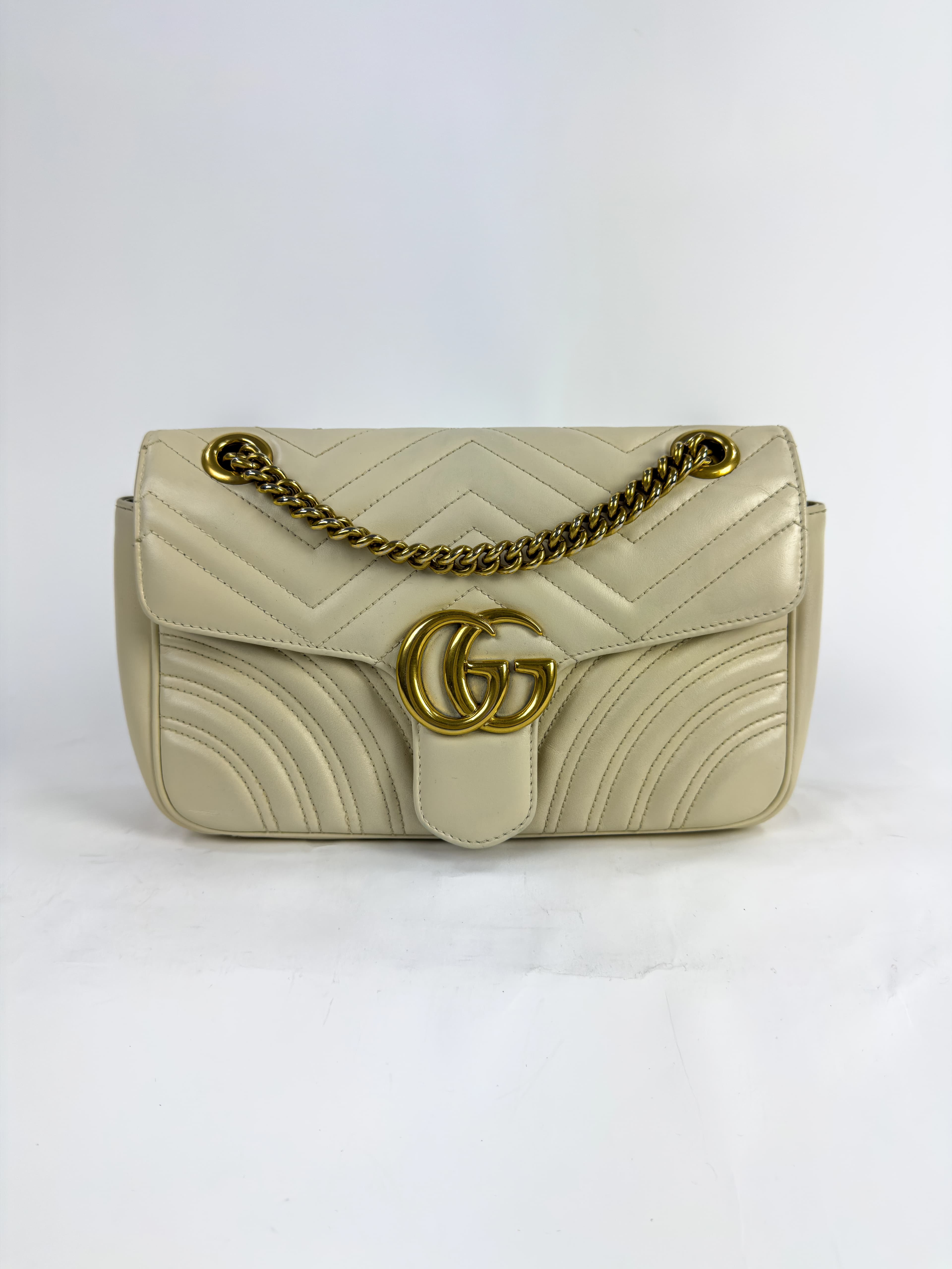 구찌 GG 마몽 스몰 숄더백 화이트