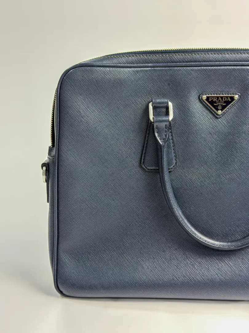 PRADA 프라다 사피아노 브리프케이스 네이비 A급 중고명품